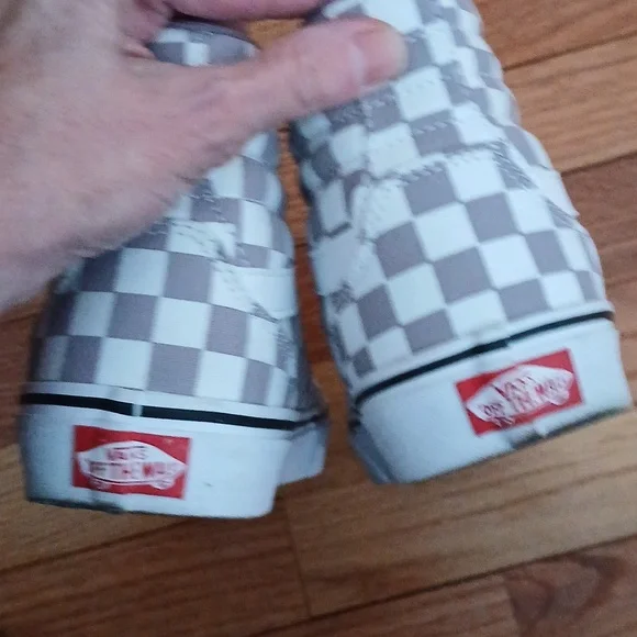 Vans Cherkerboard Pattern High Top Sneakers Dusty Lilac & White ■ Women's Size 7 - Picture 6 of 13